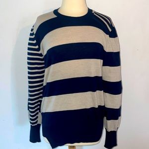 Alexander McQueen crewneck sweatshirt, Navy Blue Cream XL